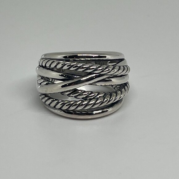 David Yurman Sterling Silver Crossover Ring - Picture 2 of 11